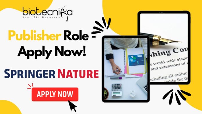 Publisher Role - Springer Nature - Apply Now!