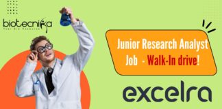 Junior Research Analyst Job - Walk-In drive!