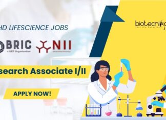 BRIC-NII PhD Research Associate Job For Life Sciences - Apply Now!