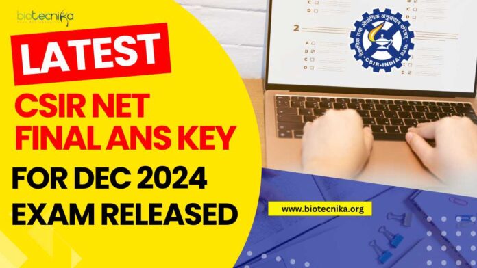 CSIR NET Dec 2024 Final Answer Key