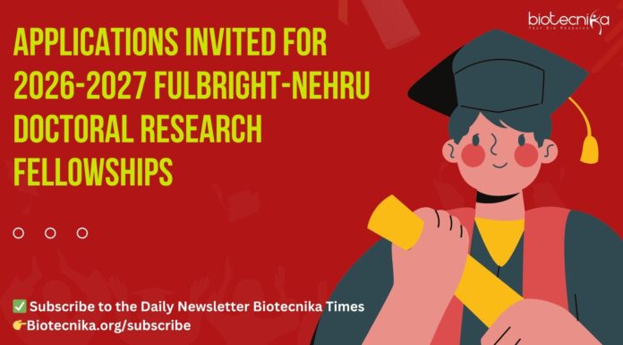 2026 Fulbright-Nehru Doctoral Research Fellowships