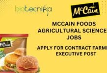 McCain Foods Agricultural Sciences Jobs