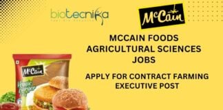 McCain Foods Agricultural Sciences Jobs