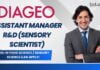 Assistant Manager R&D (Sensory Scientist) at DIAGEO, MSc in Food Science Sensory Science can apply!