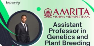 Assistant Professor in Genetics and Plant Breeding at Amrita Vishwa Vidyapeetham, Apply Online!