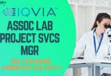 Assoc Lab Project Svcs Mgr at IQVIA, BSc Lifescience candidates can apply!