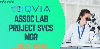 Assoc Lab Project Svcs Mgr at IQVIA, BSc Lifescience candidates can apply!