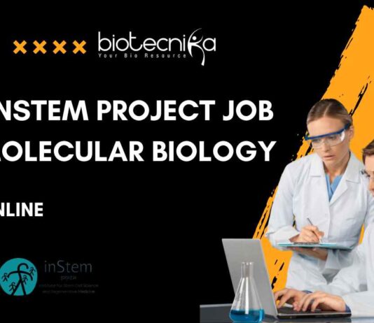 BRIC-inStem Project Job For Molecular Biology New