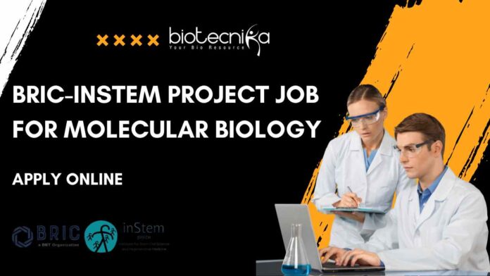 BRIC-inStem Project Job For Molecular Biology New