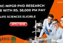 BRIC-NIPGR PhD Research Job With Rs. 58,000 pm Pay - Life Sciences Eligible