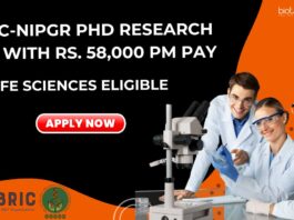 BRIC-NIPGR PhD Research Job With Rs. 58,000 pm Pay - Life Sciences Eligible
