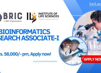 Bioinformatics Research Associate-I at BRIC-ILS, Rs. 58,000- pm, Apply now!