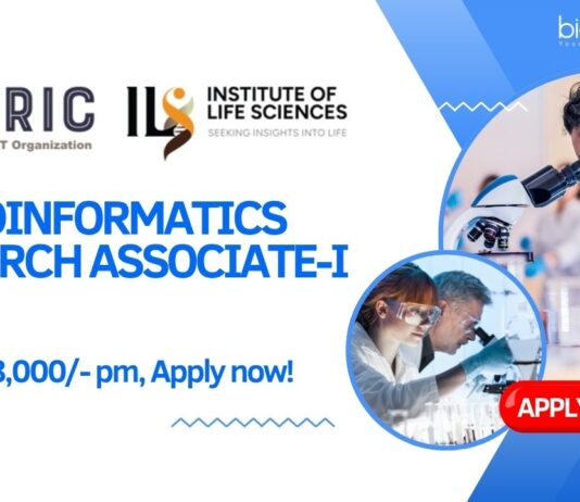 Bioinformatics Research Associate-I at BRIC-ILS, Rs. 58,000- pm, Apply now!