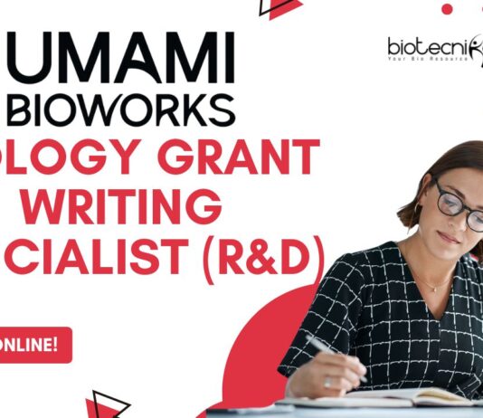 Biology Grant Writing Specialist (R&D) - Umami Bioworks, Apply online!
