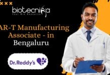 CAR-T Manufacturing Associate - at Dr. Reddy’s in Bengaluru