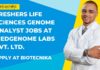 Freshers Life Sciences Genome Analyst Jobs