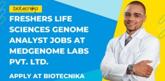 Freshers Life Sciences Genome Analyst Jobs