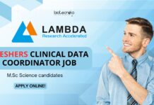 Freshers Clinical Data Coordinator Job at Lambda Therapeutics for M.Sc – Apply Now! Freshers Clinical Data Coordinator Job at Lambda Therapeutics!