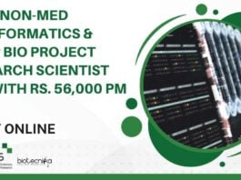 NCBS Non-Med Bioinformatics Project Research Scientist