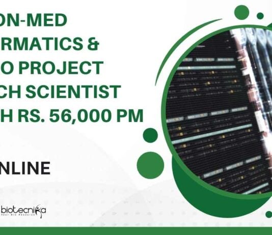NCBS Non-Med Bioinformatics Project Research Scientist