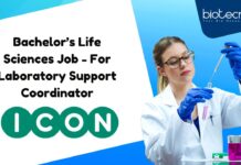 Bachelor’s Life Sciences Job - For Laboratory Support Coordinator