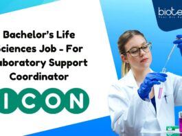 Bachelor’s Life Sciences Job - For Laboratory Support Coordinator
