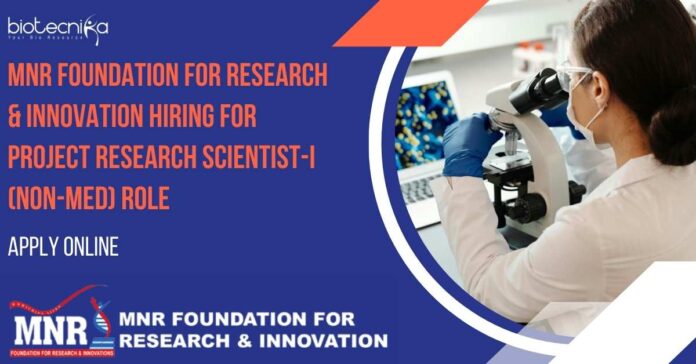 MNR FRI Non-Med Project Jobs For MSc, MTech