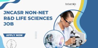 JNCASR Non-NET R&D Life Sciences Job