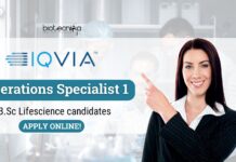 IQVIA Operations Specialist for B.Sc Lifescience - Apply Online!