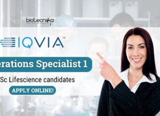 IQVIA Operations Specialist for B.Sc Lifescience - Apply Online!