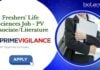 Freshers' Life Sciences Job - PV Associate/Literature