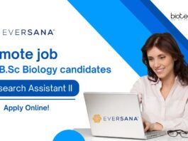 Remote Job at Eversana - BSc Biology Apply For Research Post!