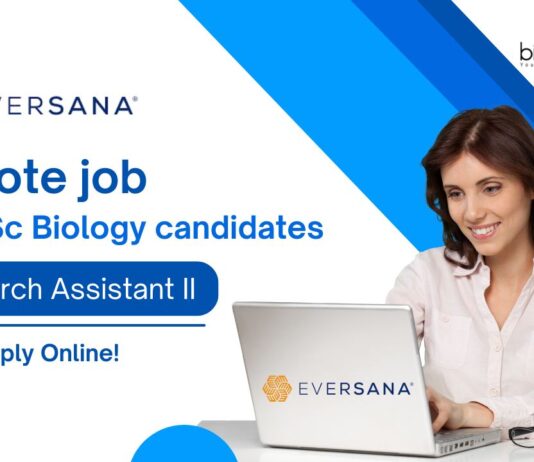 Remote Job at Eversana - BSc Biology Apply For Research Post!