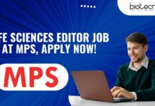 Life Sciences Editor Job at MPS, Apply Now!