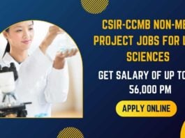 CSIR-CCMB Non-Med Project Jobs For Life Sciences