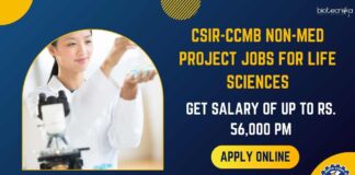 CSIR-CCMB Non-Med Project Jobs For Life Sciences