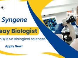 Syngene Ph.D Biological Science Job as Assay Biologist - Apply!