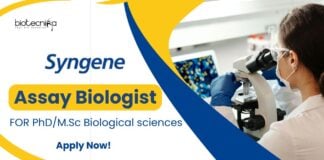 Syngene Ph.D Biological Science Job as Assay Biologist - Apply!