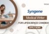 Medical Writer Job at Syngene for M.Sc/B.Sc Lifescience - Apply!