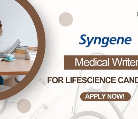 Medical Writer Job at Syngene for M.Sc/B.Sc Lifescience - Apply!