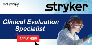 Clinical Evaluation Specialist at Stryker, Life Science candidates apply now!