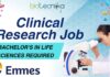 Clinical Research Job at Emmes India | BSc Life Sciences Required – Apply Now! Clinical Research Job at Emmes India Bachelor's in Life Sciences Required - Apply Now!