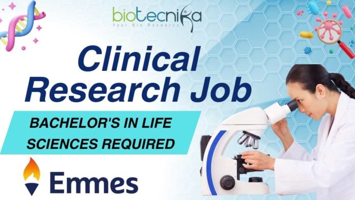 Clinical Research Job at Emmes India Bachelor's in Life Sciences Required - Apply Now!