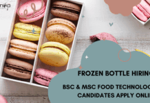 Frozen Bottle Hiring! BSc & MSc Food Technology Candidates Apply Online Frozen Bottle Food Tech Jobs