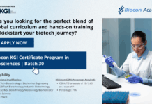 Biocon Batch 30 KGI Certificate Program in Biosciences Admissions Open