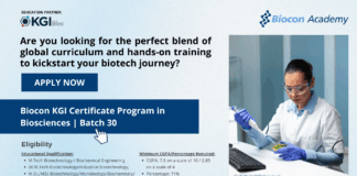 Biocon Batch 30 KGI Certificate Program in Biosciences Admissions Open