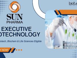 Executive Biotechnology Job at Sun Pharma