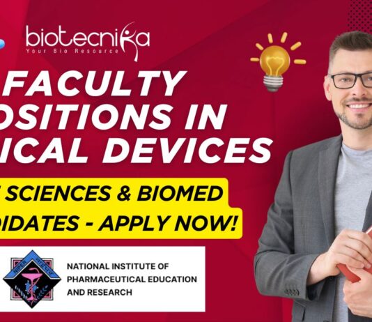 Faculty Jobs at NIPER Raebareli Life Sciences & Biomed