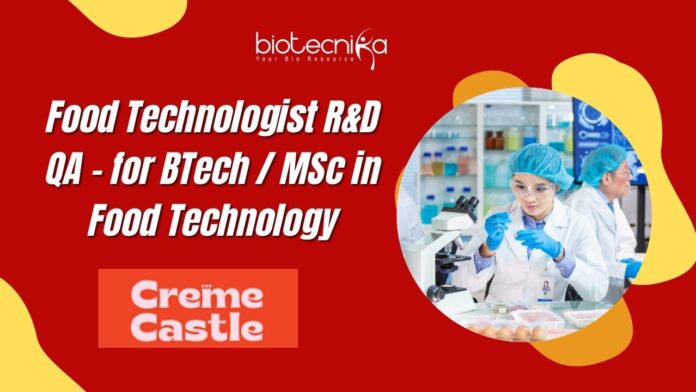 Food Technologist R&D QA