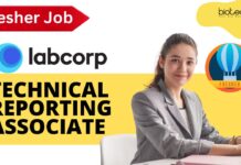 Freshers’ job at Labcorp as Technical Reporting Associate, Apply now! Fresher job at Labcorp as Technical Reporting Associate, Apply now!